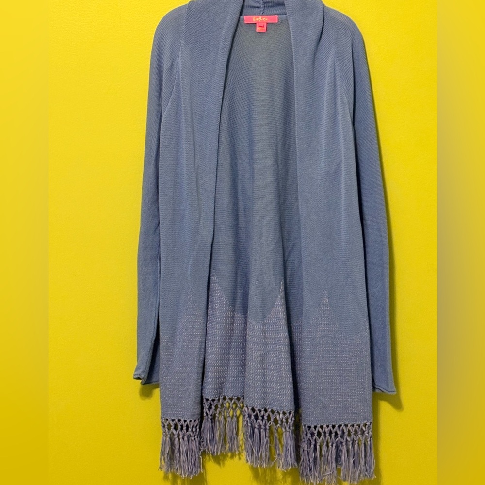Lilly Pulitzer Open Cardigan Fringe Sweater